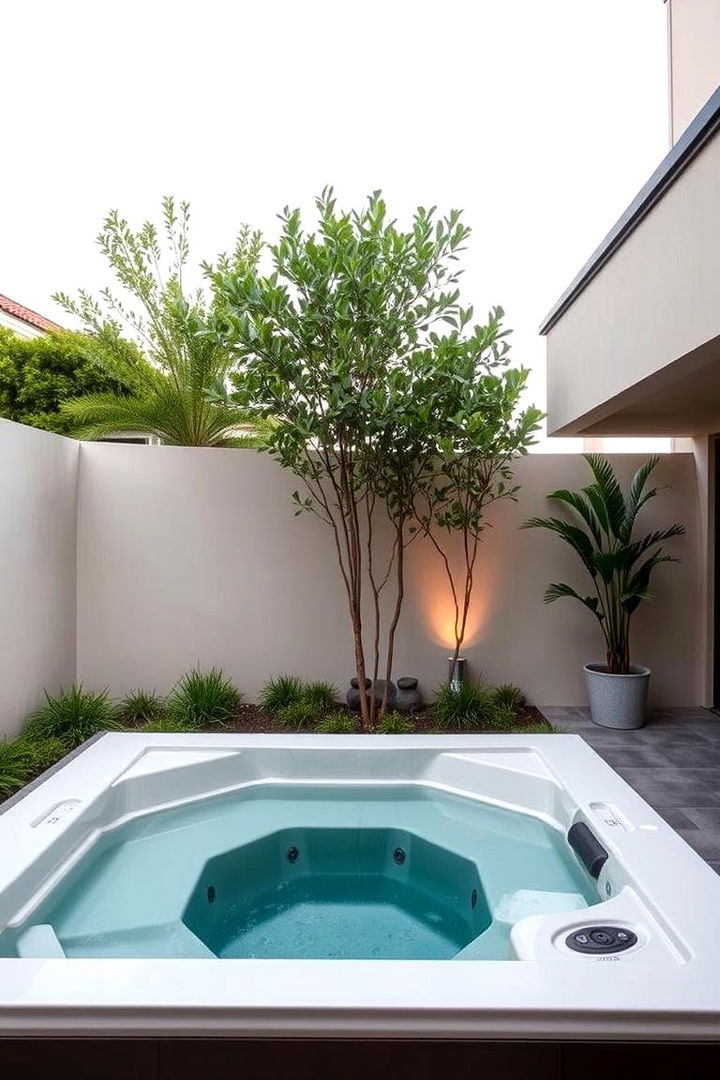 Contemporary Minimalism in a Sunken Hot Tub - Sunken Hot Tub Ideas for Relaxing Outdoor Escapes