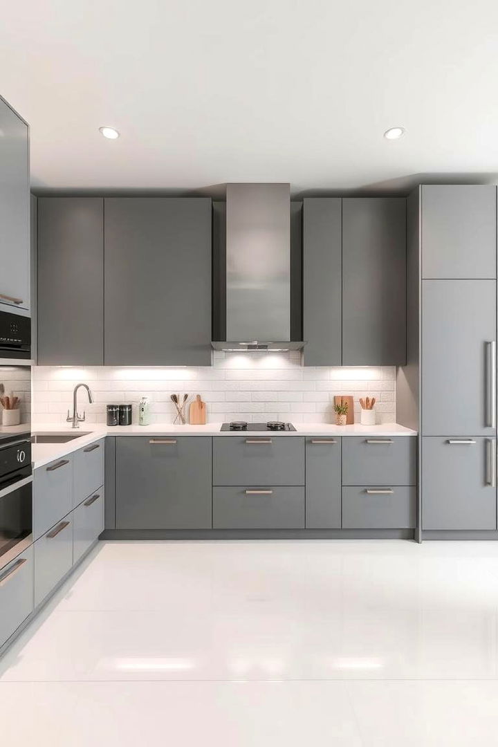 Contemporary Minimalist Charm - Grey and White Kitchen Design Trends for 2023 Spaces