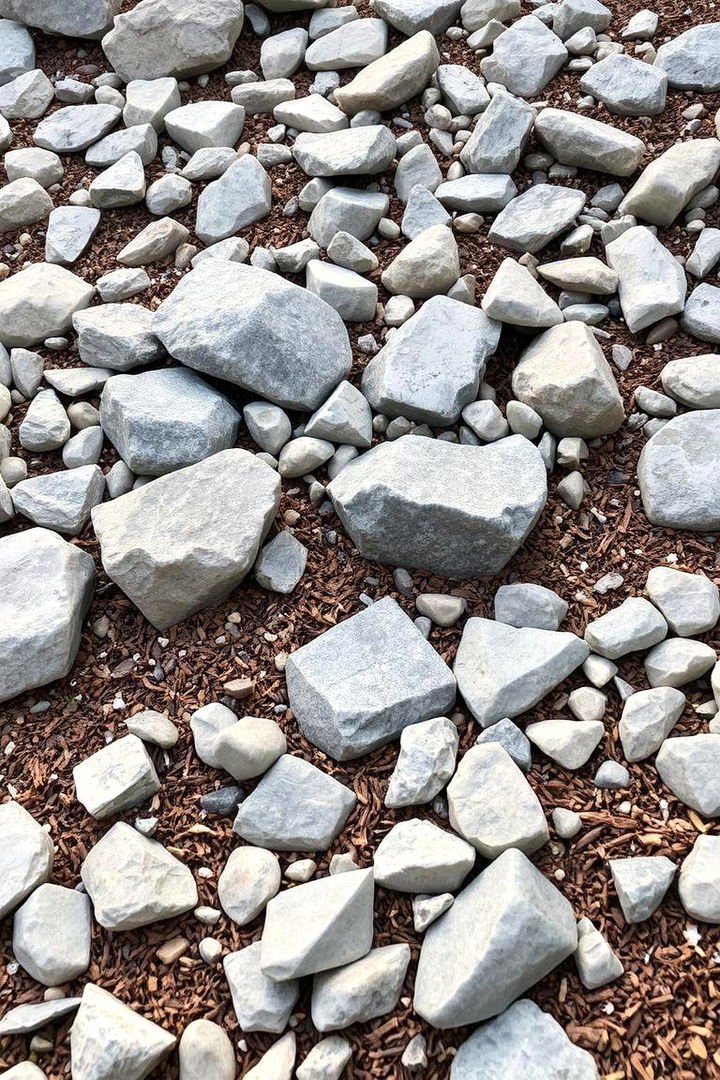 Contemporary Rock Garden Design - Rock & Mulch Front Yard Landscaping Design Ideas