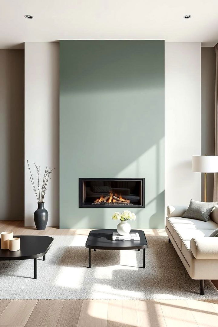 Contemporary Sage Green Fireplace Design - Sage Green Fireplace Ideas for Cozy, Nature-Inspired Homes