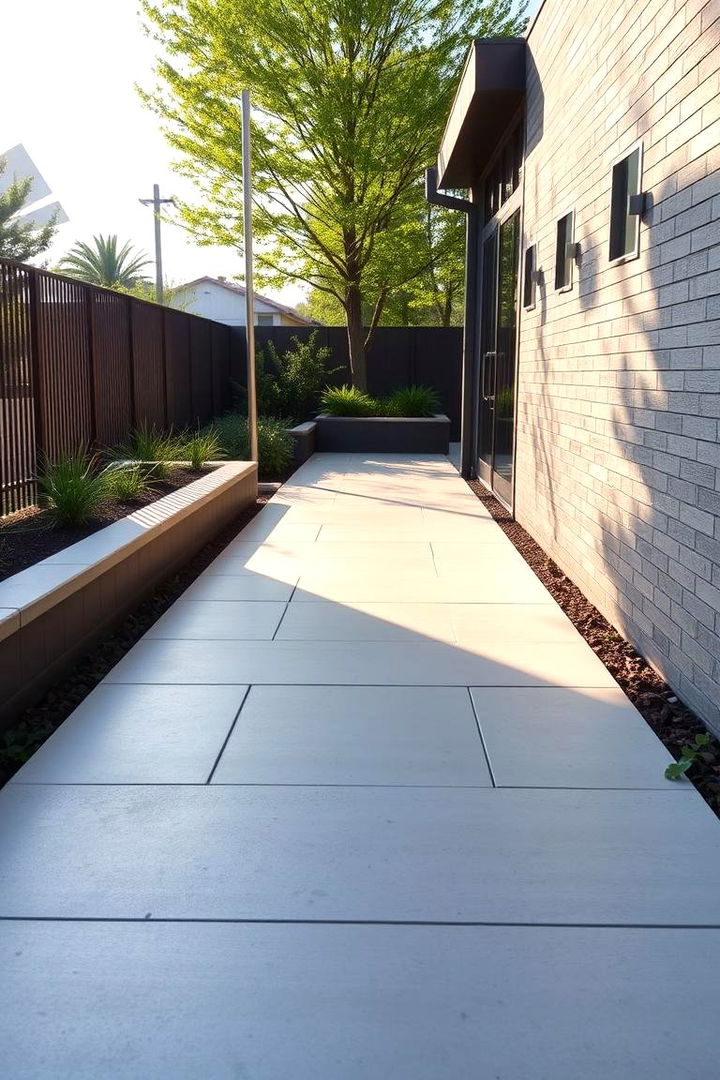 Contemporary Straight Layout - Concrete Paver Walkway Ideas for Durable Garden Paths