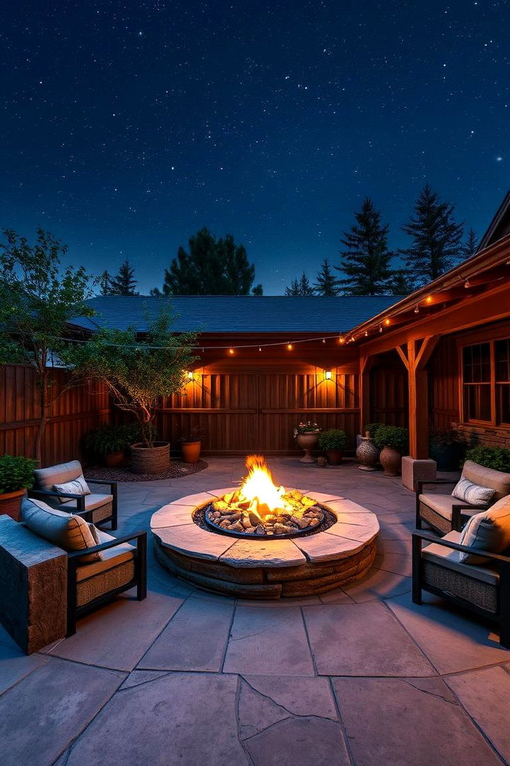 Cozy Fire Pit Courtyard - Serene Courtyard Ideas to Transform Your Outdoor Sanctuary