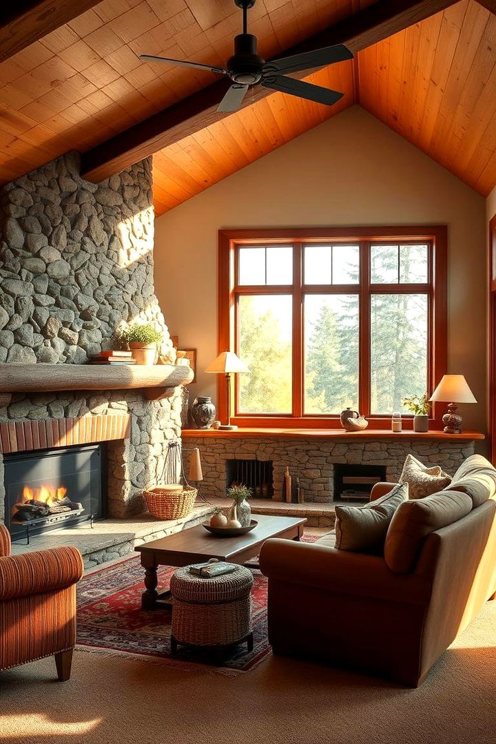 Cozy Fireplace Ambiance - Inviting Cottage Living Room Ideas for Relaxed Comfort