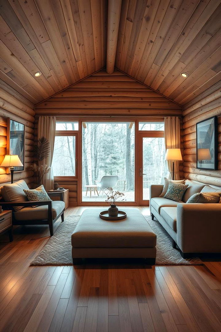 Cozy Minimalist Charm - Cozy One-Room Cabin Interior Design Concepts