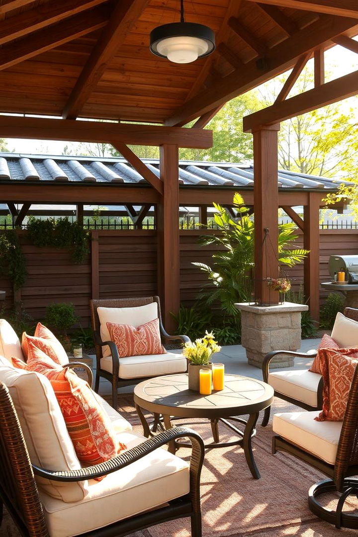 Cozy Seating Arrangement - Gazebo Patio Ideas for Elegant Outdoor Gatherings