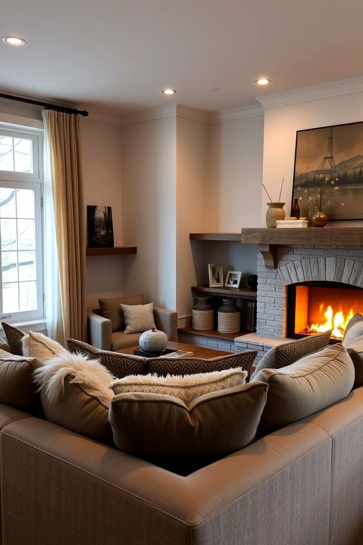 Cozy Sectional Arrangements - Cozy Living Room Ideas With Sectionals & Fireplaces