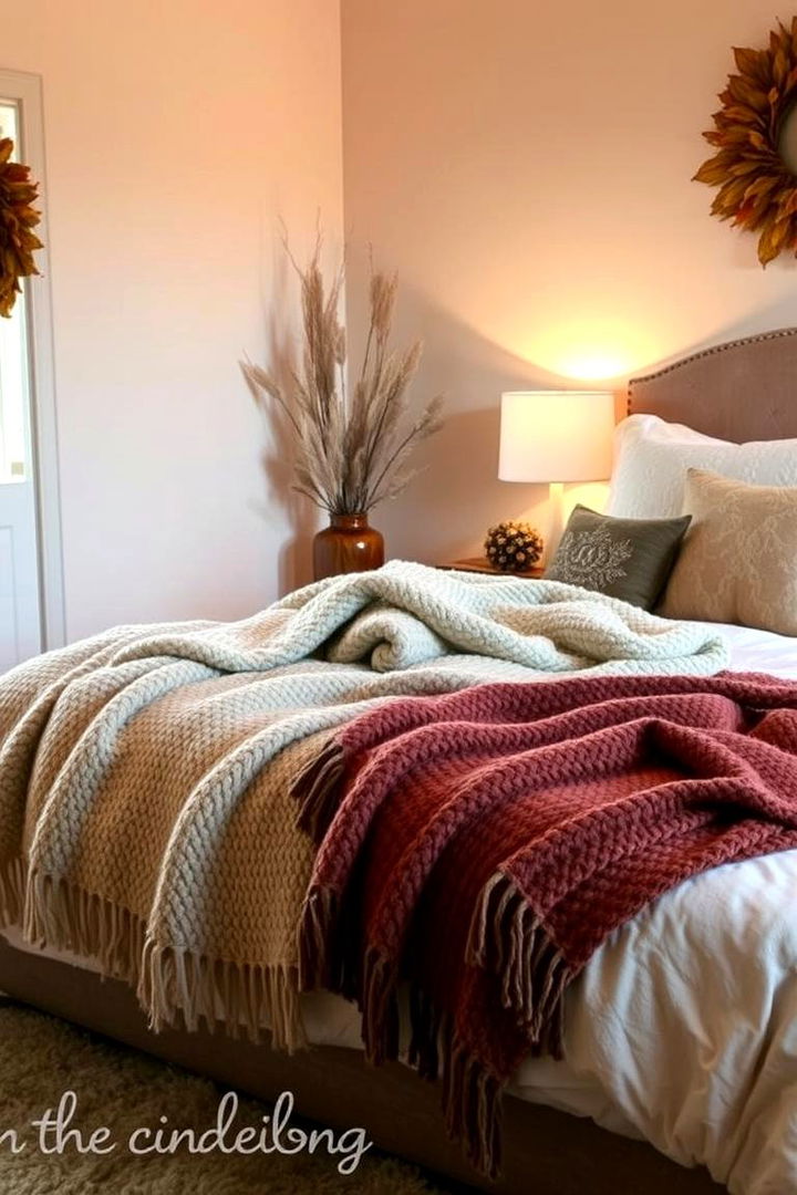 Cozy Textured Throws - Cozy Fall Bedroom Decor Ideas to Refresh Your Space