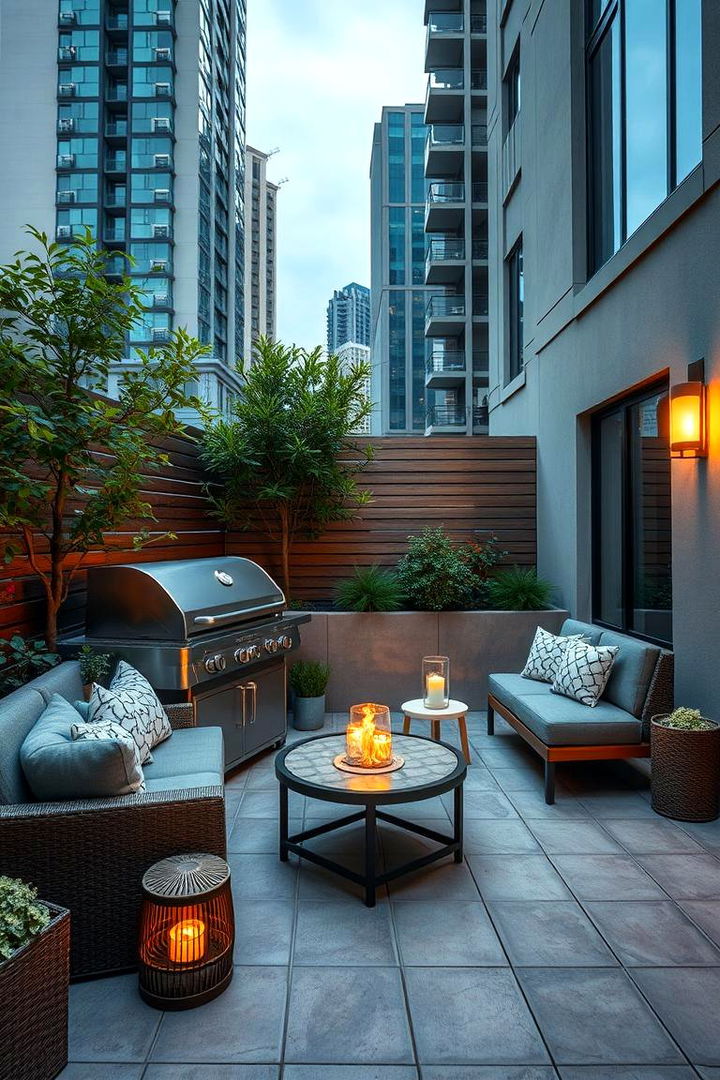 Cozy Urban Patio BBQ - BBQ Area Ideas for Ultimate Outdoor Entertaining