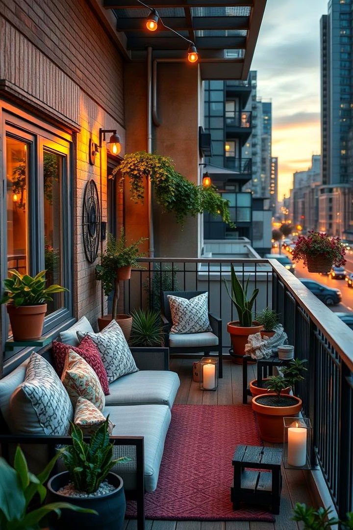 Cozy Urban Retreat - Balcony Deck Ideas for Stylish Small Outdoor Spaces