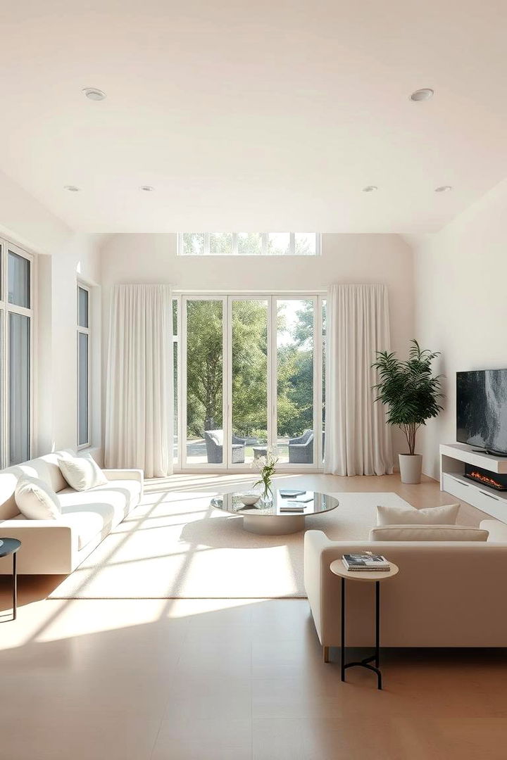 Cream Minimalist Elegance - Cream Living Room Ideas for Calming Neutral Spaces