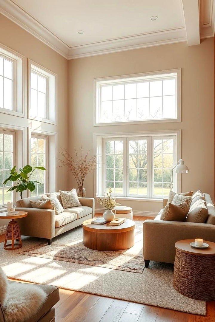 Creative Color Layering - Dulux Egyptian Cotton Living Room Color Inspirations