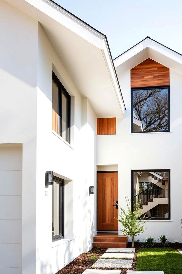 Crisp White Balance - Modern Paint Colors for Black Houses With Cedar Accents