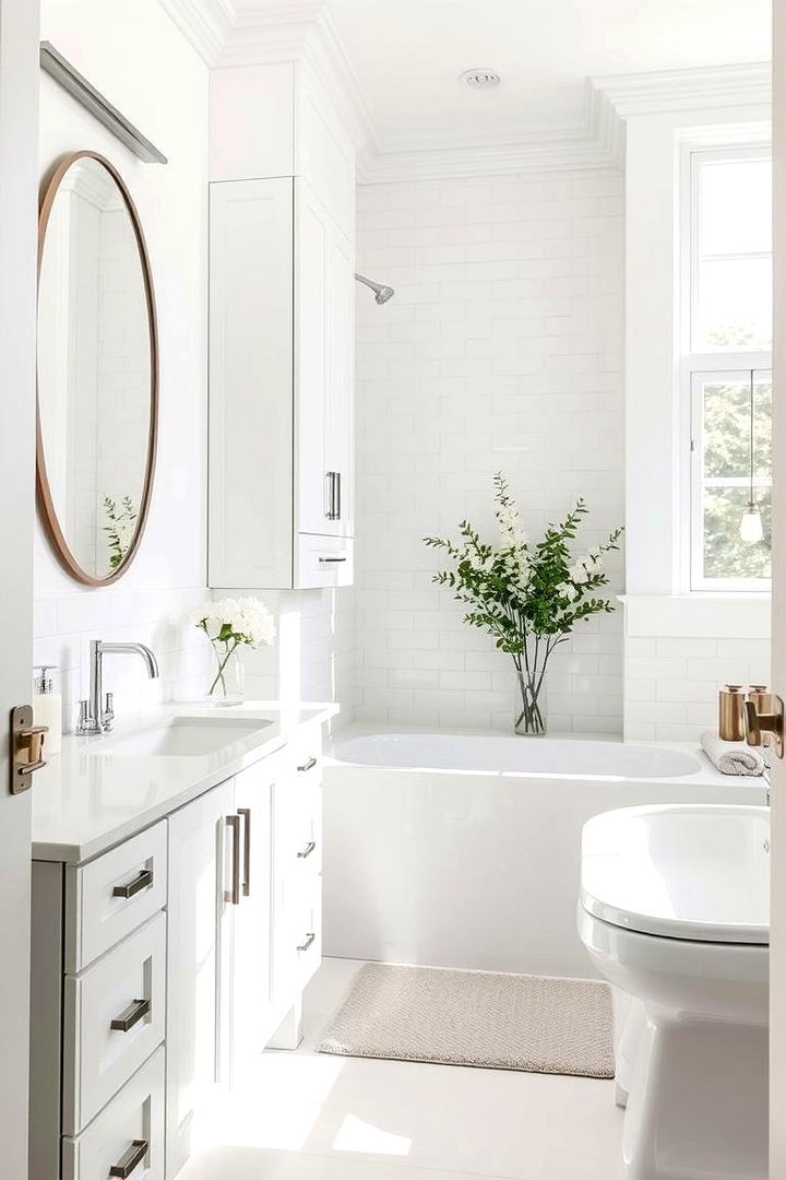 Crisp White Elegance - Best Bathroom Cabinet Color Ideas for a Stylish Refresh