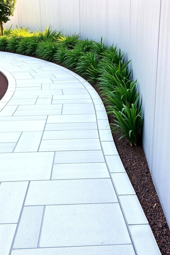 Curved Contemporary Design - Durable Paver Walkway Ideas for Stylish Pathways