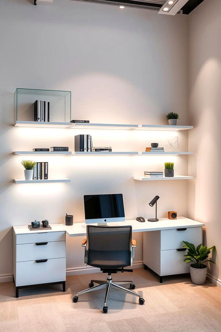 Custom Floating Shelves - Functional Office Shelving Solutions for Organization