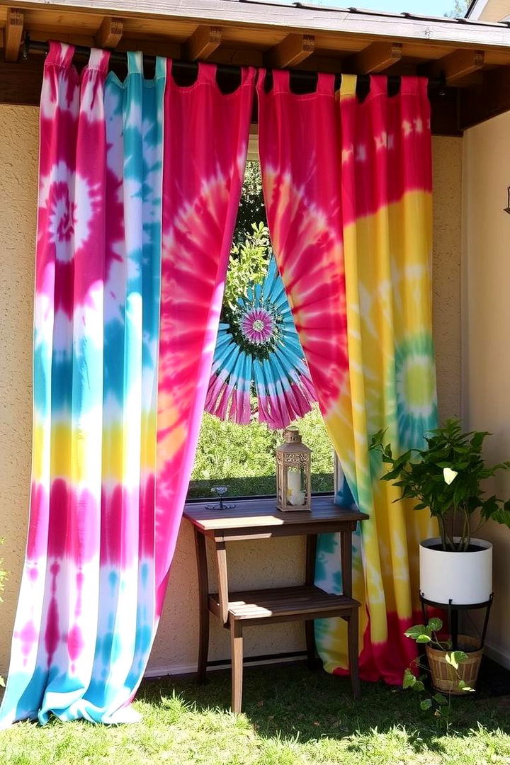 DIY Tie Dye Curtain Inspirations - Patio Curtain Ideas to Add Privacy and Style Outdoors