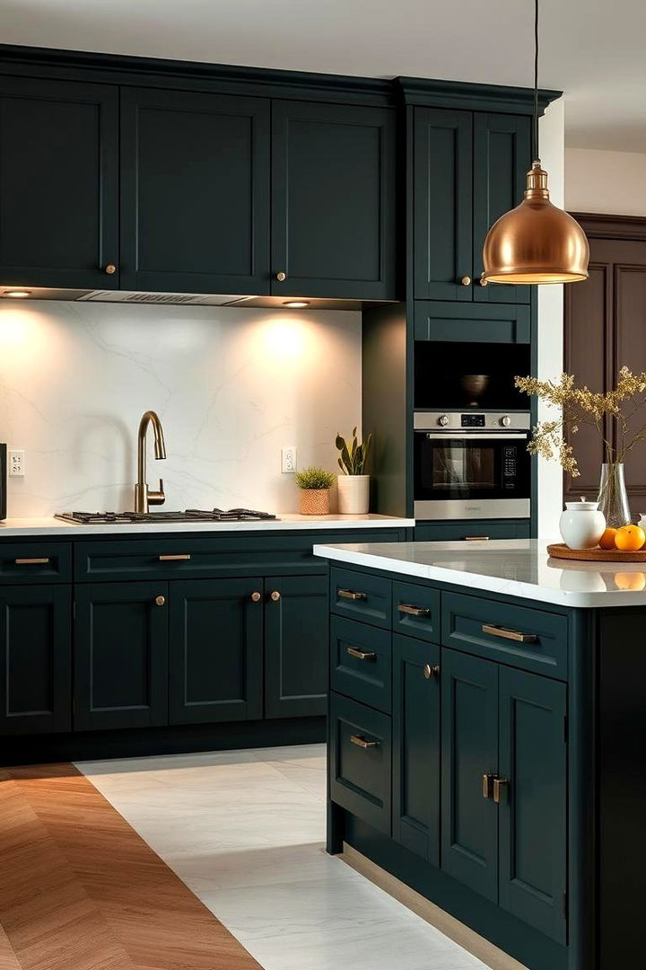 Dark Green Cabinetry Elegance - Dark Green Kitchen Ideas for a Bold Culinary Space