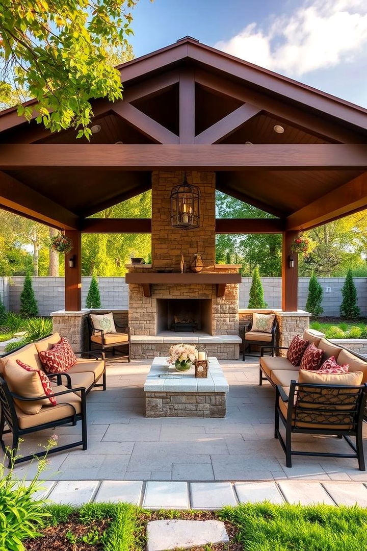 Designing an Inviting Layout - Backyard Pavilion Ideas With Fireplaces for Year-Round Use