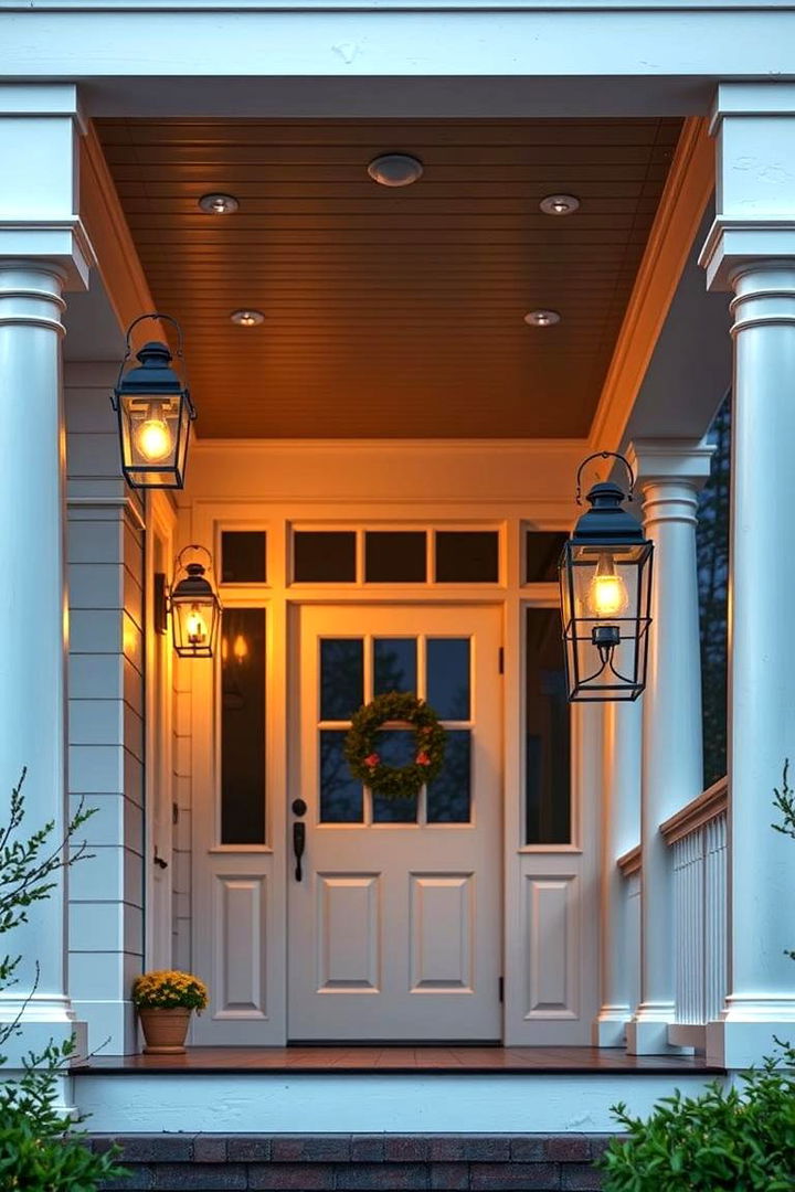 Dramatic Lantern Lighting - Ambient Front Porch Lighting Ideas for Evening Warmth & Safety
