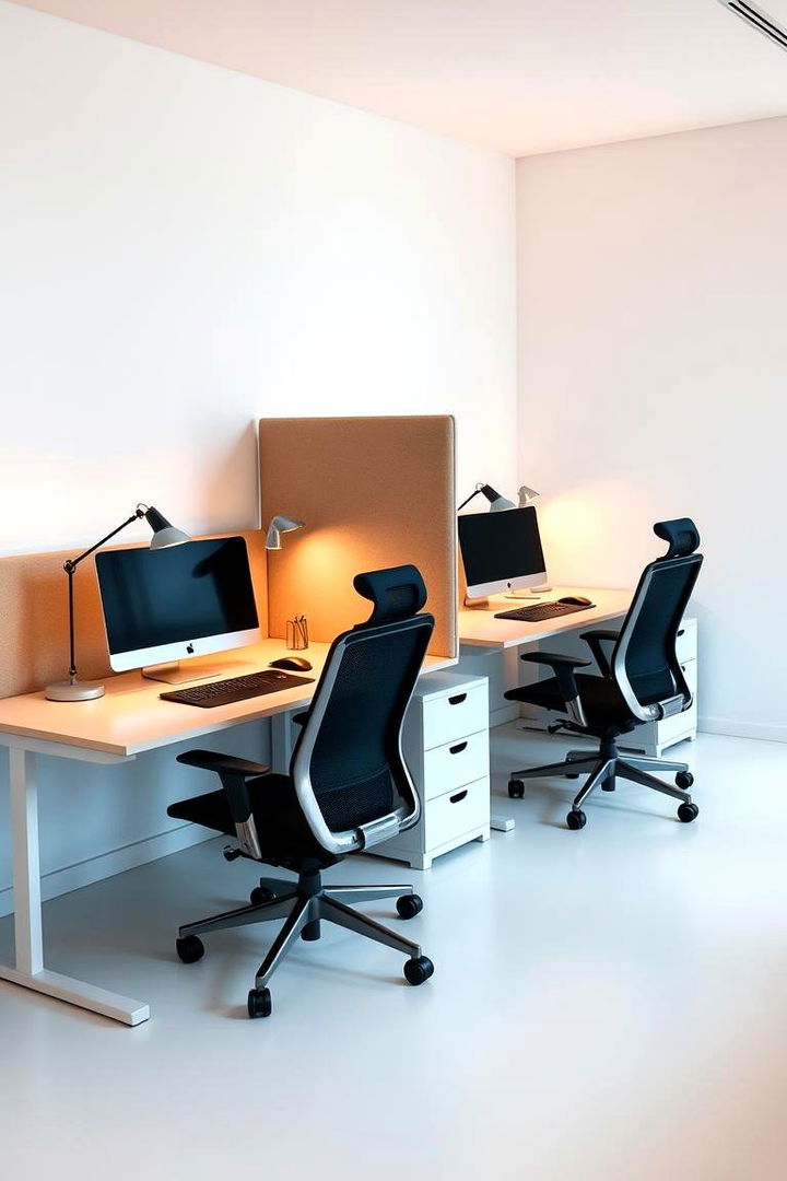 Dual Workstations Harmony - Home Office Designs for Couples: Stylish Shared Workspace Ideas