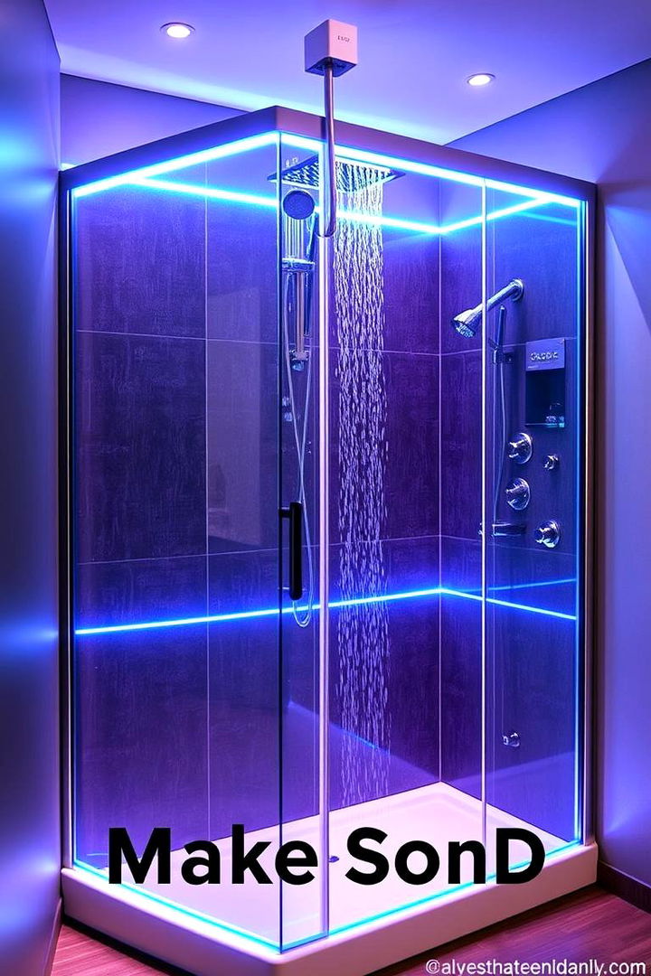 Dynamic LED Strip Accents - Shower Lighting Ideas for a Luxurious Bath Experience