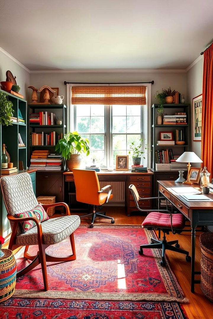 Eclectic Furniture Arrangement - Bohemian Home Office Ideas for a Creative Workspace
