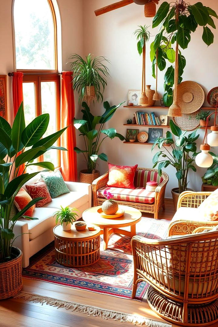 Eclectic Fusion of Boho and Tropical Vibes - Tropical Bohemian Decor Ideas for Vibrant Spaces