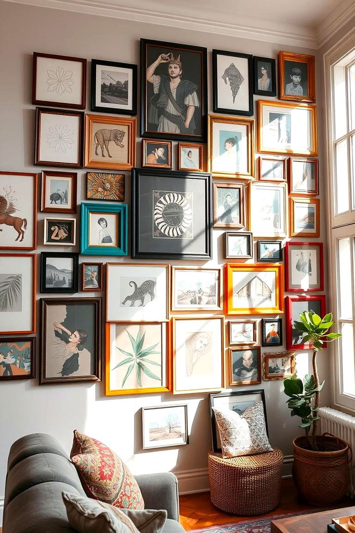 Eclectic Mix of Frames - Creative Gallery Wall Arrangements & Design Ideas