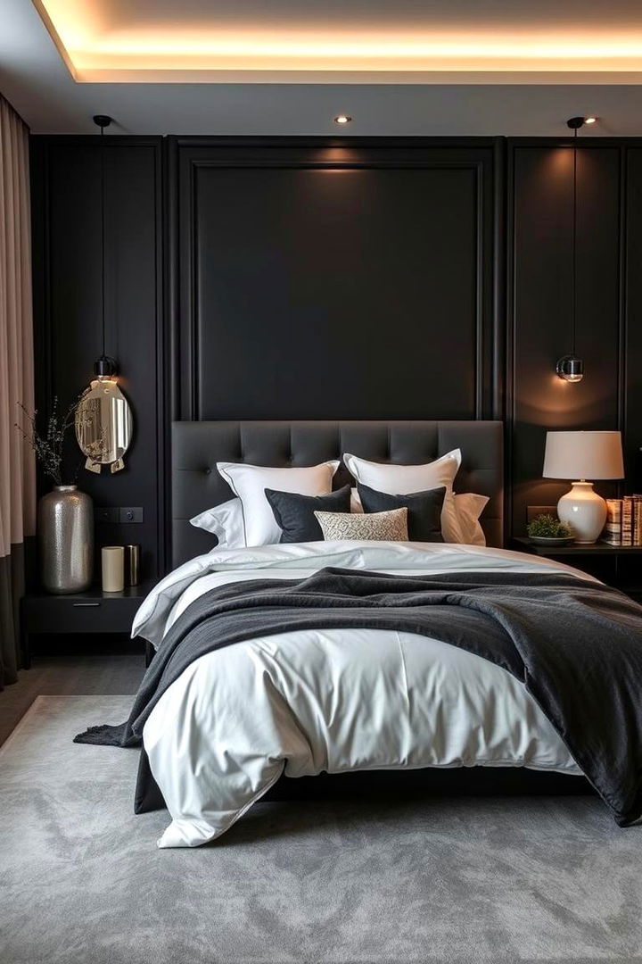 Elegant Charcoal Accents - Charcoal Bedroom Ideas for Modern Sophistication