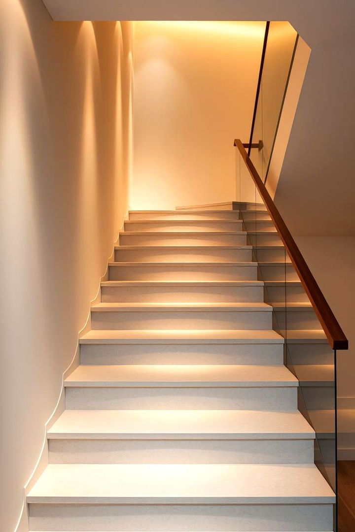 Elegant Downlighting on Staircases - Staircase Lighting Ideas for Ambiance and Functionality
