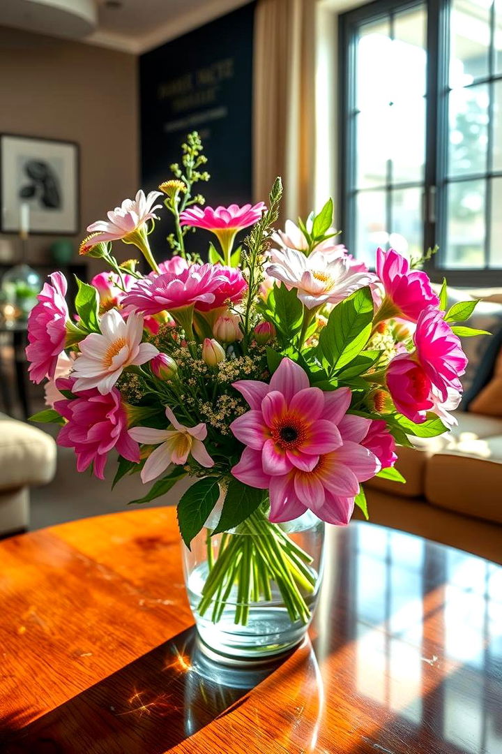 Elegant Floral Arrangements - Coffee Table Centerpiece Ideas for Stylish Spaces