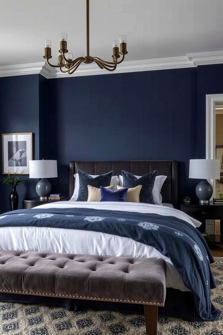 Elegant Indigo Accents - Moody Blue Bedroom Themes for Serene Sleep Spaces