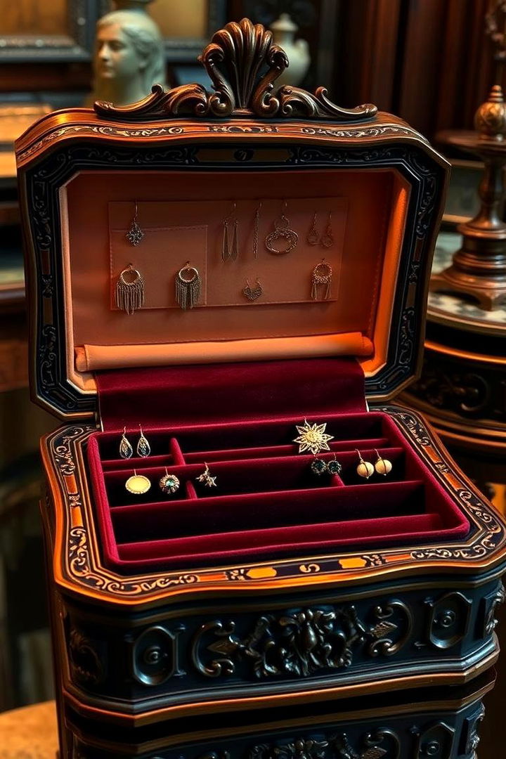 Elegant Jewelry Box Storage - Creative Earring Storage Solutions & Organization Ideas