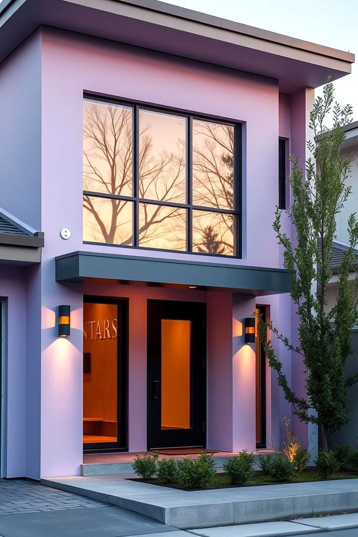 Elegant Lavender Accents - Stunning Purple House Exterior Ideas to Boost Curb Appeal