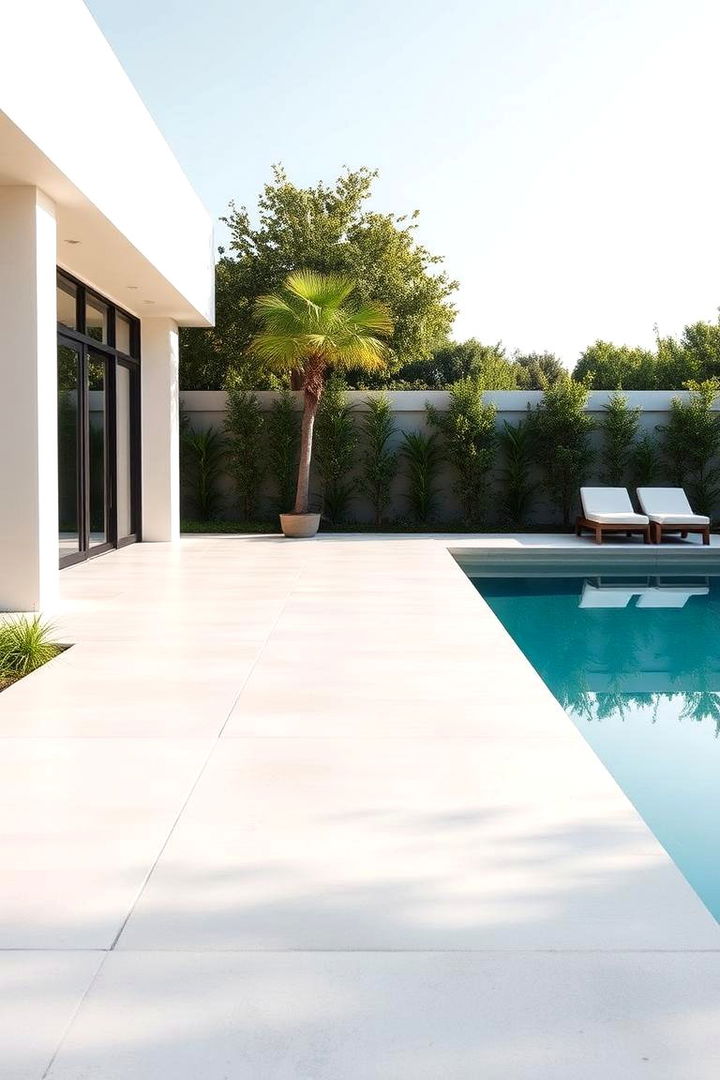 Elegant Minimalist Pool Deck - Concrete Pool Deck Ideas for Slip-Resistant & Stylish Designs