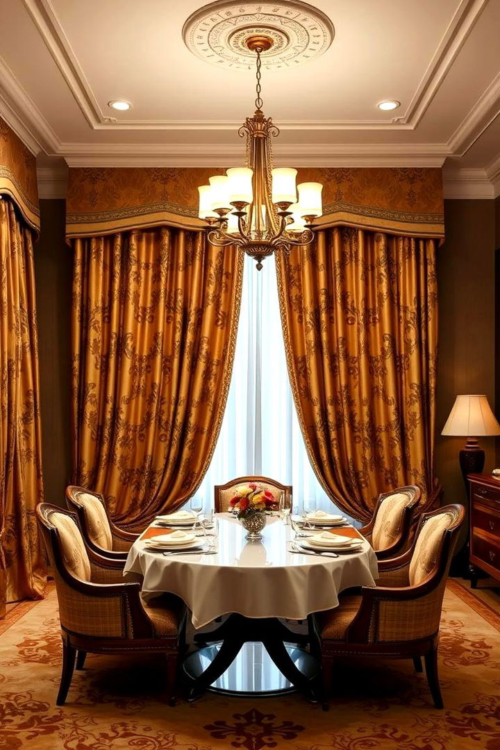 Elegant Patterns for Timeless Appeal - Dining Room Curtain Ideas for Stylish Windows