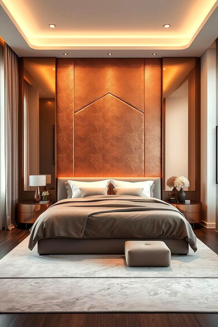 Elegant Rose Gold Accent Walls - Rose Gold Bedroom Ideas for Modern Glamour