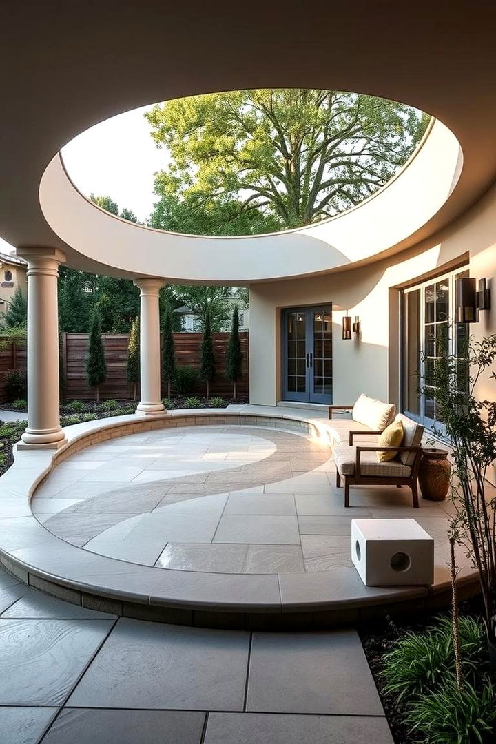 Elegant Semi Circle Layout - Semi Circle Patio Ideas for Unique Outdoor Spaces