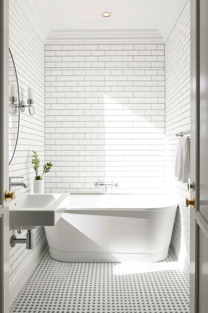Elegant Subway Tiles - Stunning Bathroom Wallpaper Ideas to Refresh Your Space