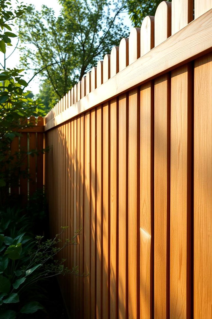 Elegant Wooden Slat Fence Design - Privacy Fence Ideas for Secure & Stylish Outdoor Spaces