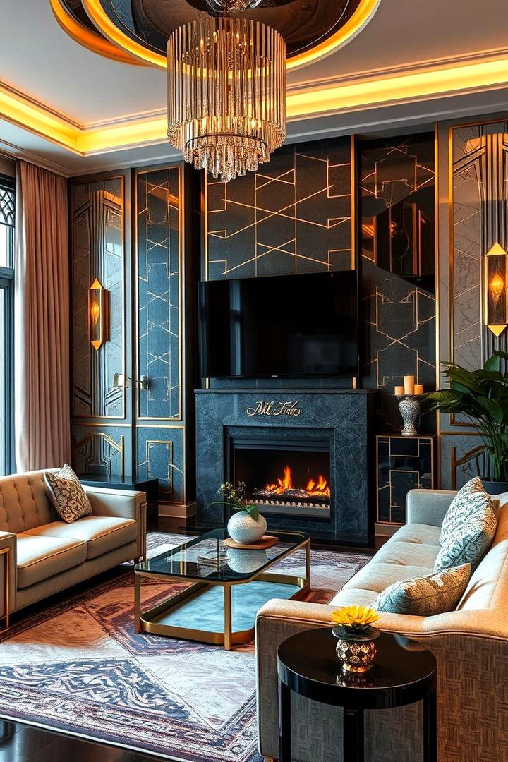 Embracing Art Deco Elegance - Timeless 1920s Living Room Design Inspiration Ideas