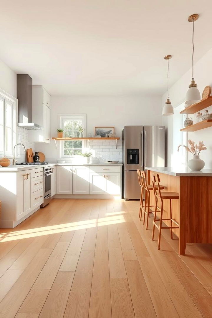 Embracing Natural Light Wood Floors - Light Wood Floor Kitchen Ideas for Warm, Airy Designs