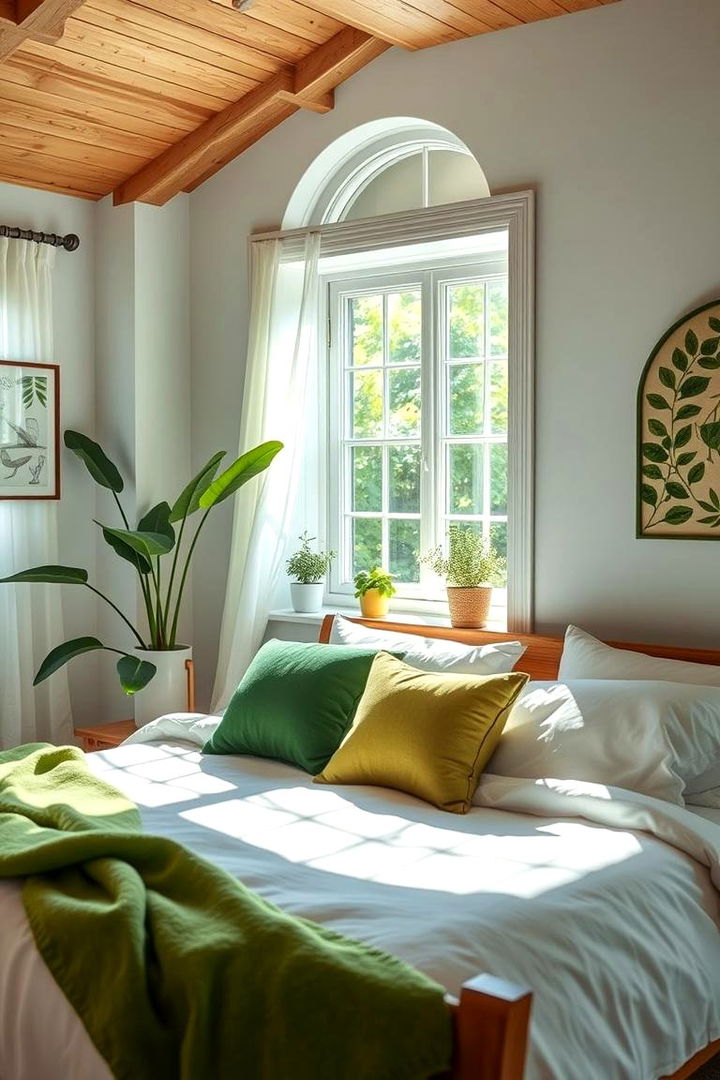 Embracing Nature in Design - Green & White Bedroom Ideas for Crisp, Airy Sleep Spaces