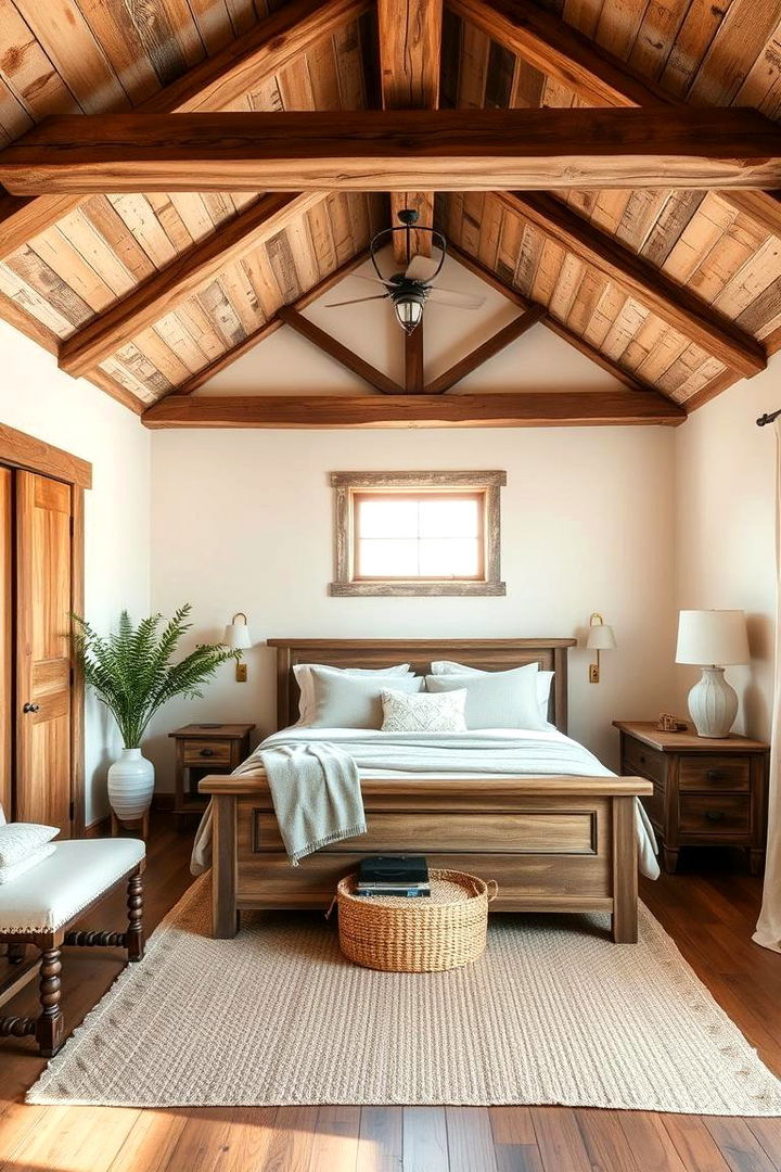 Embracing Rustic Wooden Accents - Farmhouse Bedroom Ideas for a Relaxing, Rustic Retreat