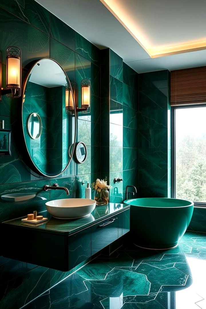 Emerald Elegance - Green Bathroom Tile Ideas for Spa-Like Retreat Designs