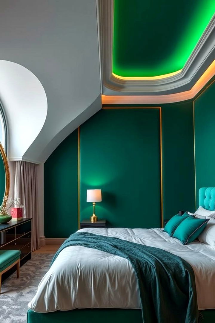 Emerald Impact Walls - Emerald Green Bedroom Ideas for Serene Sleep Retreats