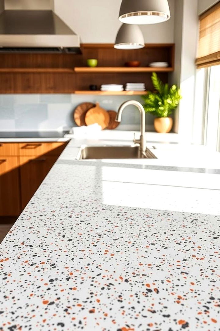 Enduring Strength and Durability - Stunning Terrazzo Kitchen Countertop Design Inspirations