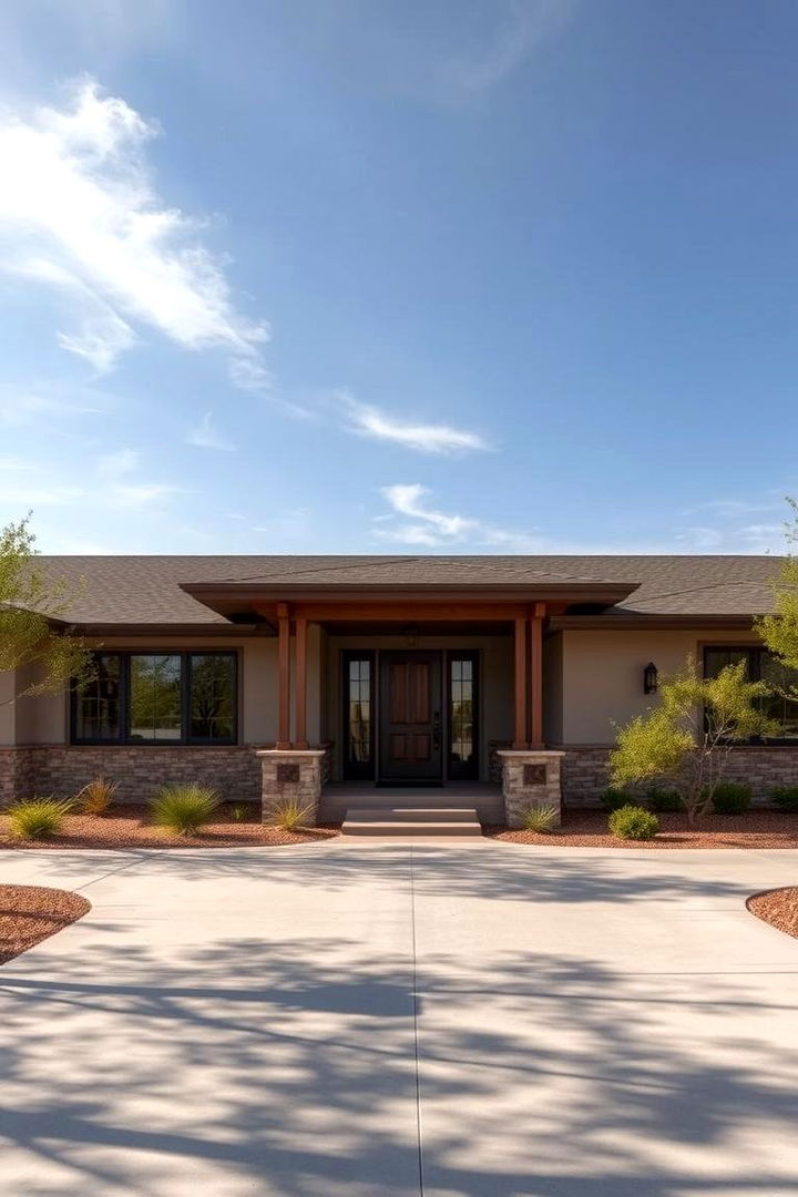 Expansive Low Profile Facade - Ranch-Style Home Exterior Ideas to Boost Curb Appeal