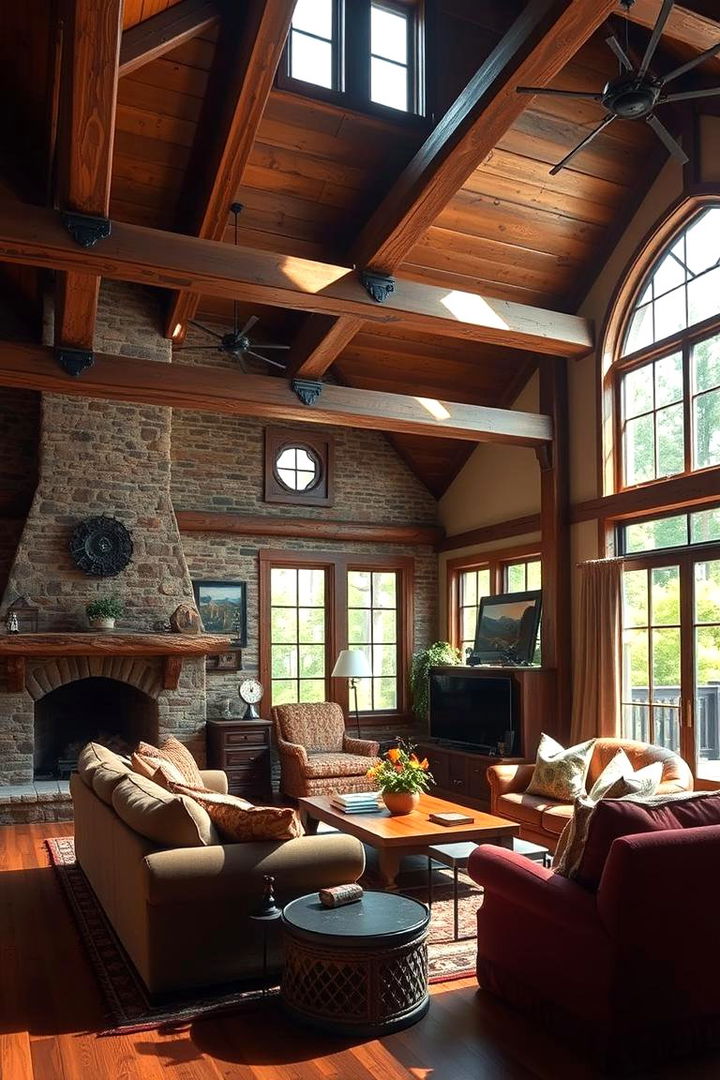 Exposed Beam Ceilings for Rustic Appeal - Living Room Ceiling Ideas to Elevate Your Interior