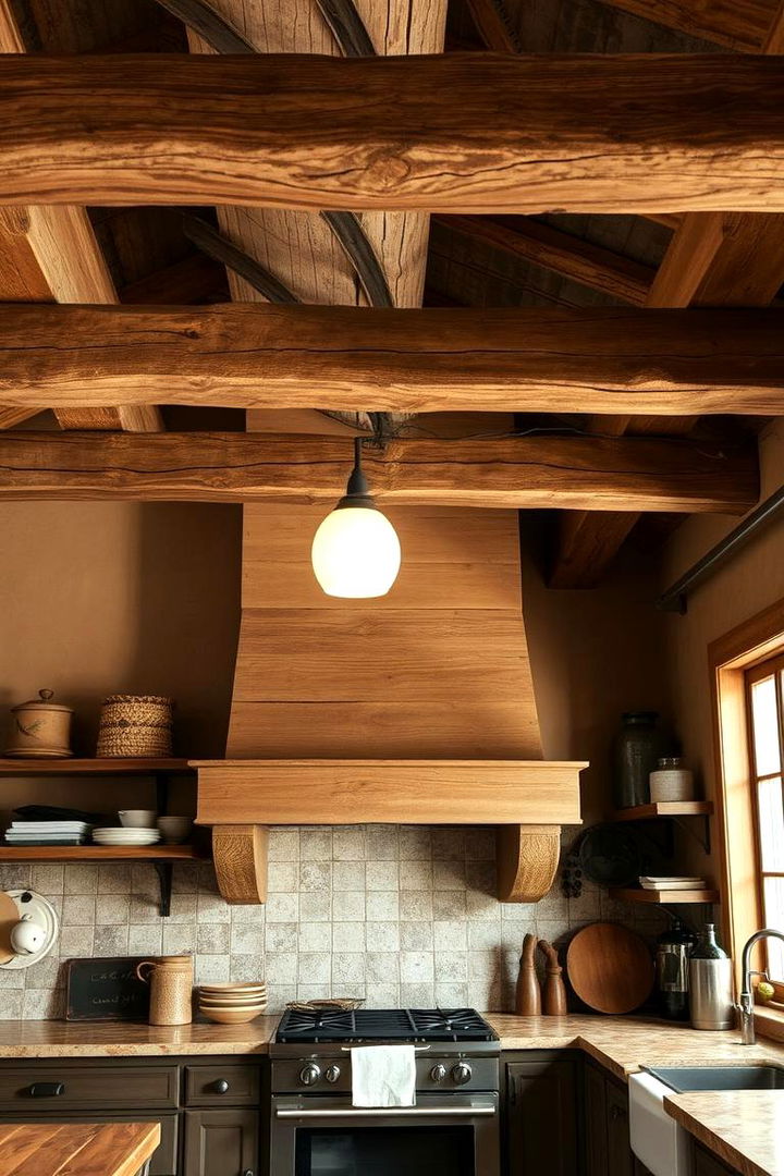 Exposed Beam Elegance - Unique Kitchen Ceiling Ideas to Add Architectural Interest